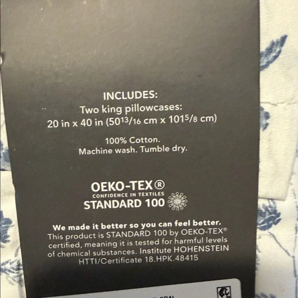 NWT - King Floral Performance Pillowcase Set - Picture 5 of 5